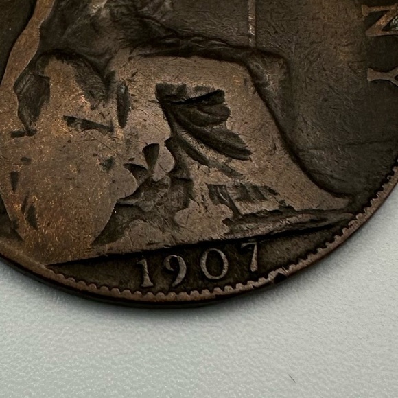 Vintage Coins - 1907 UK Great Britain Penny King Edward VII - Picture 4 of 5